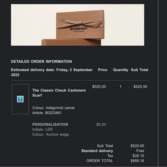 Burberry classic check cashmere scarf - Picture 4 of 4